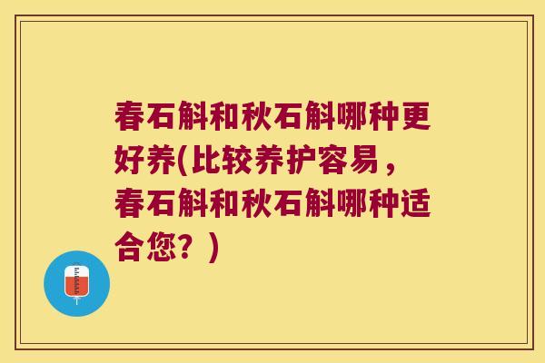 春石斛和秋石斛哪种更好养(比较养护容易，春石斛和秋石斛哪种适合您？)