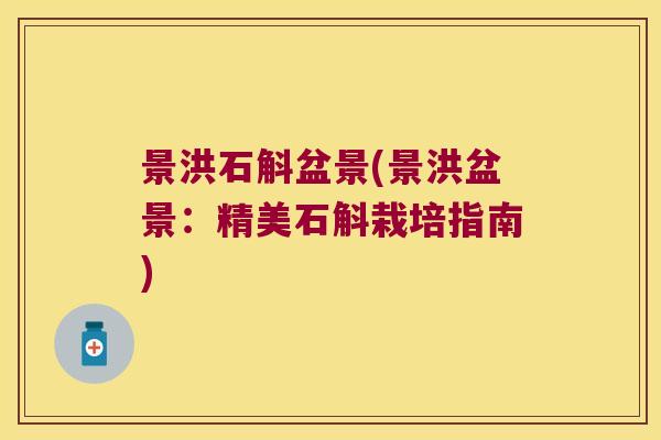 景洪石斛盆景(景洪盆景：精美石斛栽培指南)