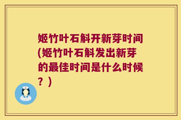 姬竹叶石斛开新芽时间(姬竹叶石斛发出新芽的最佳时间是什么时候？)