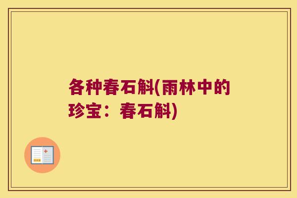 各种春石斛(雨林中的珍宝：春石斛)