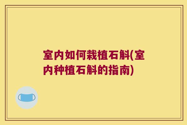 室内如何栽植石斛(室内种植石斛的指南)