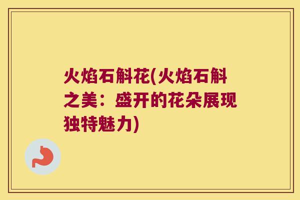 火焰石斛花(火焰石斛之美：盛开的花朵展现独特魅力)