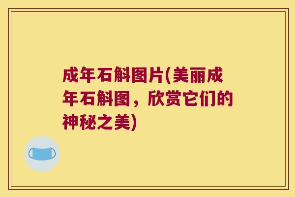 成年石斛图片(美丽成年石斛图，欣赏它们的神秘之美)