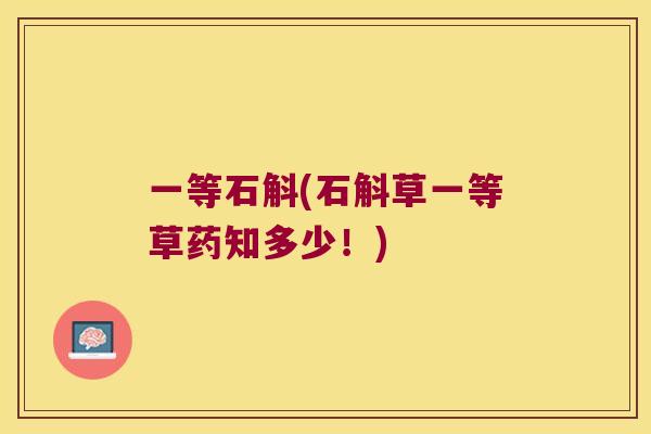 一等石斛(石斛草一等草药知多少！)