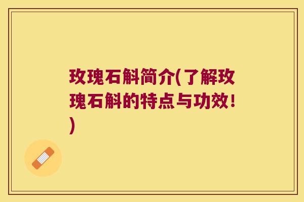 玫瑰石斛简介(了解玫瑰石斛的特点与功效！)