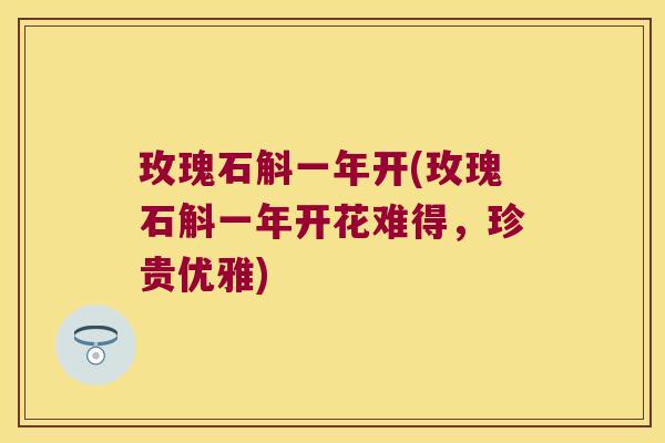 玫瑰石斛一年开(玫瑰石斛一年开花难得，珍贵优雅)
