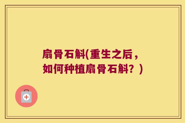扇骨石斛(重生之后，如何种植扇骨石斛？)