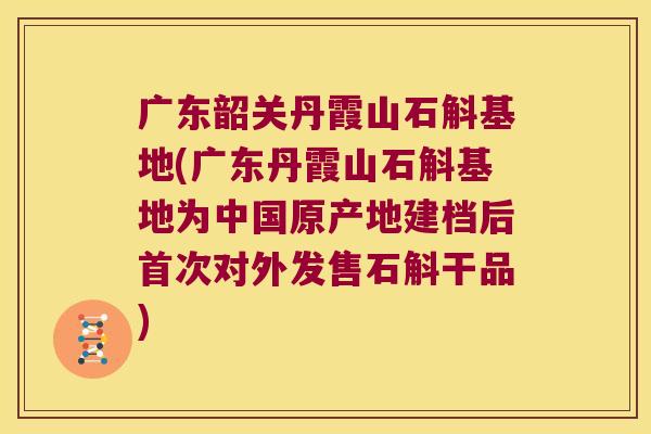 广东韶关丹霞山石斛基地(广东丹霞山石斛基地为中国原产地建档后首次对外发售石斛干品)