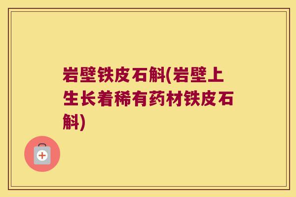 岩壁铁皮石斛(岩壁上生长着稀有药材铁皮石斛)