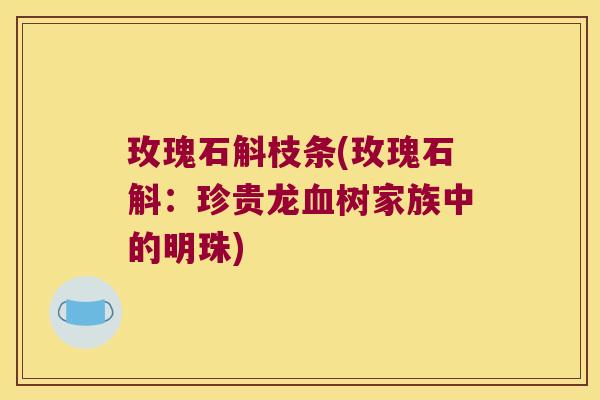 玫瑰石斛枝条(玫瑰石斛：珍贵龙血树家族中的明珠)