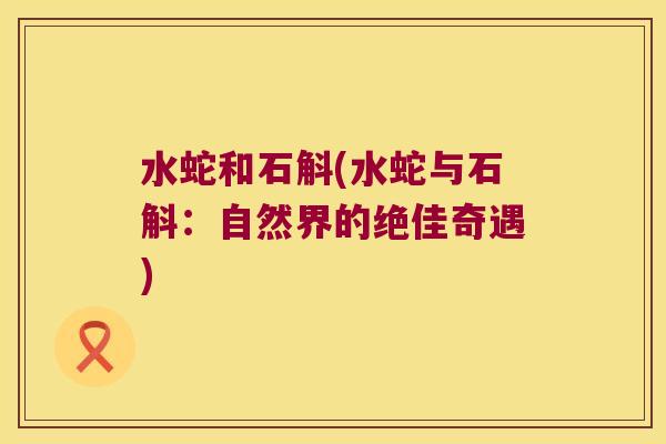 水蛇和石斛(水蛇与石斛：自然界的绝佳奇遇)