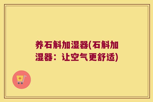 养石斛加湿器(石斛加湿器：让空气更舒适)