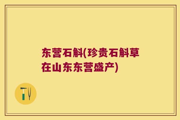 东营石斛(珍贵石斛草在山东东营盛产)