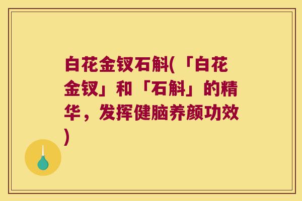 白花金钗石斛(「白花金钗」和「石斛」的精华，发挥健脑养颜功效)