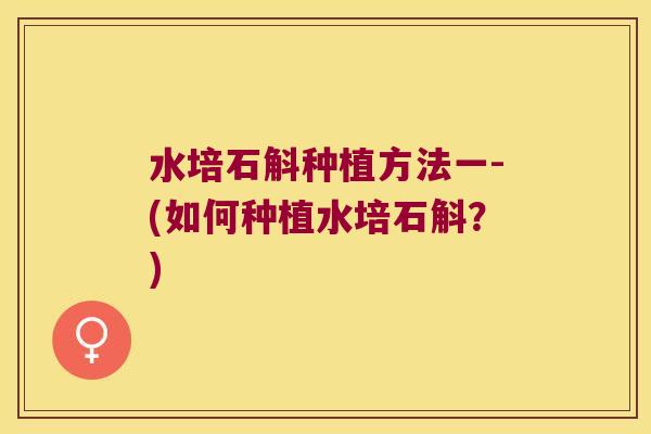 水培石斛种植方法一-(如何种植水培石斛？)