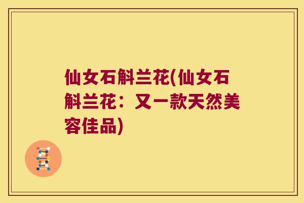 仙女石斛兰花(仙女石斛兰花：又一款天然美容佳品)