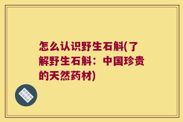 怎么认识野生石斛(了解野生石斛：中国珍贵的天然药材)