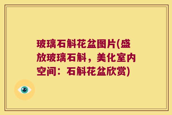 玻璃石斛花盆图片(盛放玻璃石斛，美化室内空间：石斛花盆欣赏)