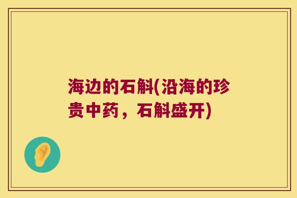 海边的石斛(沿海的珍贵中药，石斛盛开)
