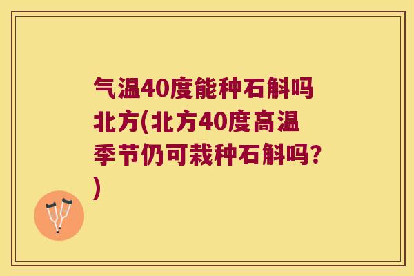气温40度能种石斛吗北方(北方40度高温季节仍可栽种石斛吗?) 气温40度能种石斛吗北方(北方40度高温季节仍可栽种石斛吗?)