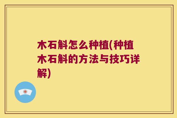 木石斛怎么种植(种植木石斛的方法与技巧详解)