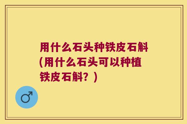 用什么石头种铁皮石斛(用什么石头可以种植铁皮石斛？)