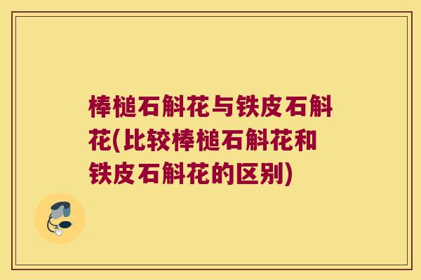 棒槌石斛花与铁皮石斛花(比较棒槌石斛花和铁皮石斛花的区别)