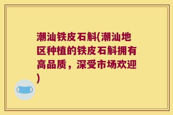 潮汕铁皮石斛(潮汕地区种植的铁皮石斛拥有高品质，深受市场欢迎)