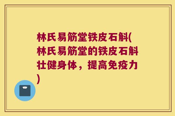 林氏易筋堂铁皮石斛(林氏易筋堂的铁皮石斛壮健身体，提高免疫力)