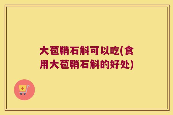 大苞鞘石斛可以吃(食用大苞鞘石斛的好处)