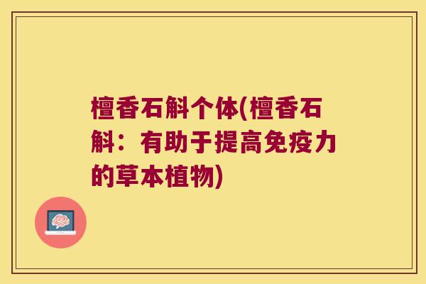 檀香石斛个体(檀香石斛：有助于提高免疫力的草本植物)