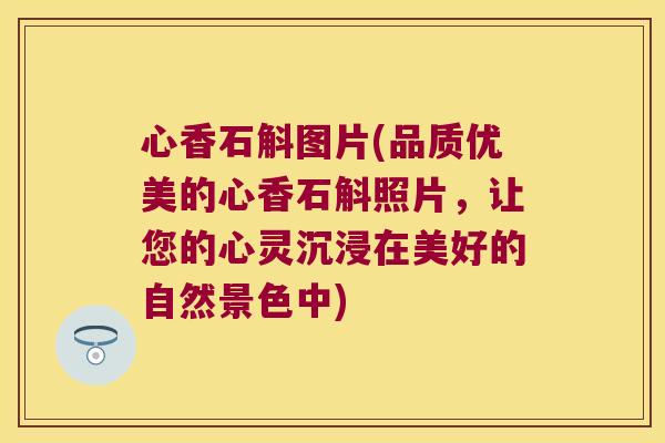 心香石斛图片(品质优美的心香石斛照片，让您的心灵沉浸在美好的自然景色中)