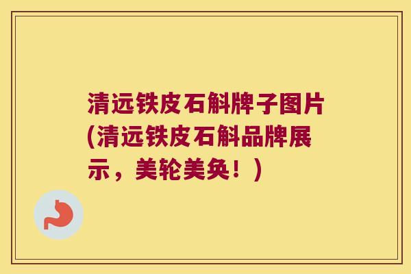 清远铁皮石斛牌子图片(清远铁皮石斛品牌展示，美轮美奂！)