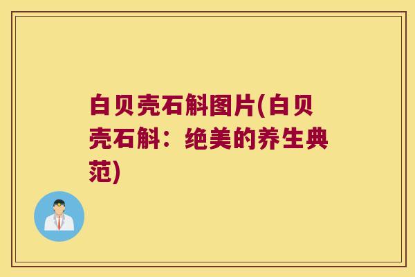 白贝壳石斛图片(白贝壳石斛：绝美的养生典范)