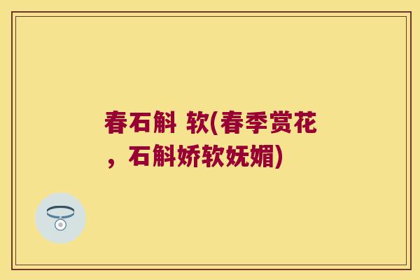 春石斛 软(春季赏花，石斛娇软妩媚)