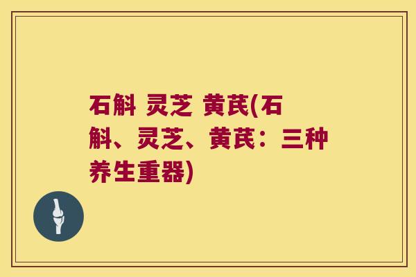 石斛 灵芝 黄芪(石斛、灵芝、黄芪:三种养生重器) 石斛 灵芝 黄芪(石斛、灵芝、黄芪:三种养生重器)