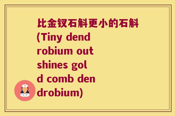 比金钗石斛更小的石斛(Tiny dendrobium outshines gold comb dendrobium)