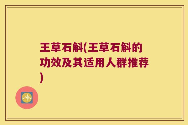 王草石斛(王草石斛的功效及其适用人群推荐)