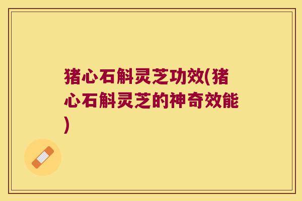 猪心石斛灵芝功效(猪心石斛灵芝的神奇效能) 猪心石斛灵芝功效(猪心石斛灵芝的神奇效能)
