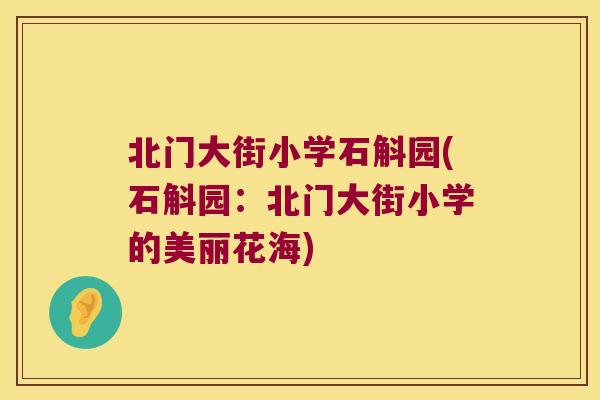 北门大街小学石斛园(石斛园：北门大街小学的美丽花海)