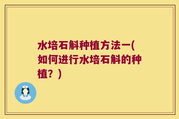 水培石斛种植方法一(如何进行水培石斛的种植？)