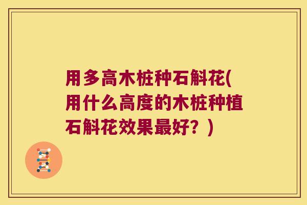 用多高木桩种石斛花(用什么高度的木桩种植石斛花效果好？)