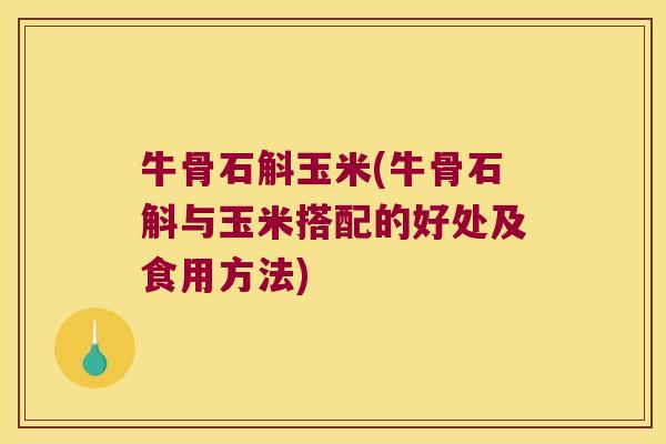 牛骨石斛玉米(牛骨石斛与玉米搭配的好处及食用方法)