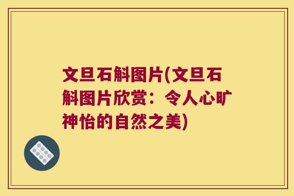 文旦石斛图片(文旦石斛图片欣赏：令人心旷神怡的自然之美)