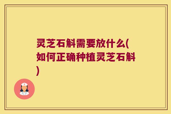 灵芝石斛需要放什么(如何正确种植灵芝石斛)