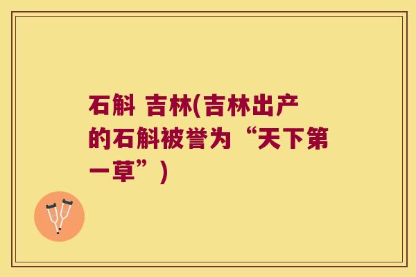 石斛 吉林(吉林出产的石斛被誉为“天下第一草”)