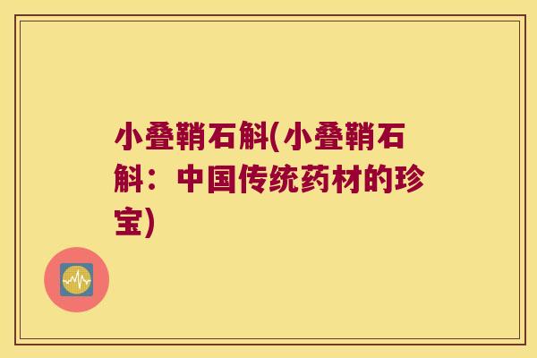 小叠鞘石斛(小叠鞘石斛：中国传统药材的珍宝)