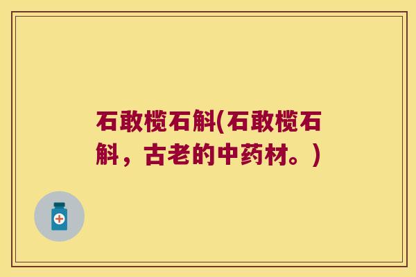 石敢榄石斛(石敢榄石斛，古老的中药材。)