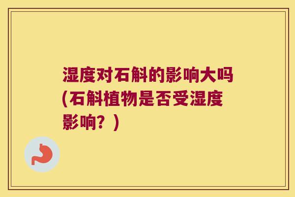 湿度对石斛的影响大吗(石斛植物是否受湿度影响？)