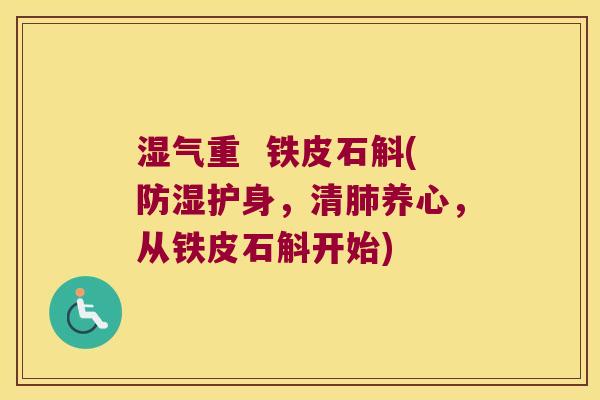 湿气重  铁皮石斛(防湿护身，清肺养心，从铁皮石斛开始)